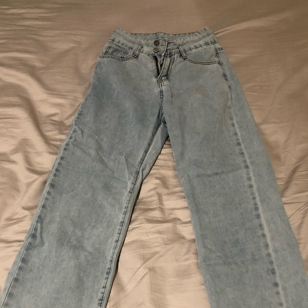 yesstyle straight leg light blue jeans
